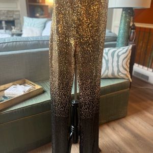 Neon Blonde Ombre’ Black and Gold Pants